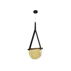 علاقي دالي أصفر وجلد أسود ليد ورملايت 30x80 سم