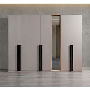 خزانة ملابس بالو - 6 أبواب - رمادي