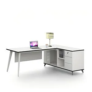 مكتب ريناز مع ملحق 200 سم-ابيض