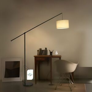 أبجورة أرضية مقوسة ميتاليك - أسود وبيج