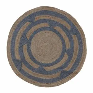 سجادة سن رايس 150 سم حياكة يدوية - بني وازرق