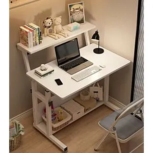 طاولة مكتب كوني كبيرة برفين - أبيض