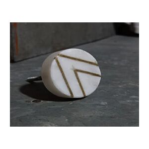 مقبض باب رومر - ابيض وذهبي