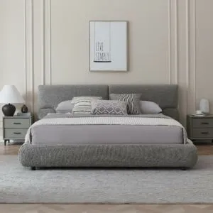 سرير كينغ بوكليه 180×200 سم بوسطن - رمادي