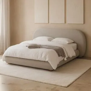 سرير كينغ إيما 180x200 - بني فاتح