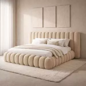 سرير كينغ بيفرلي 180x200 سم - بيج فاتح