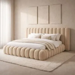 سرير كينغ بيفرلي 180x200 سم - بيج فاتح