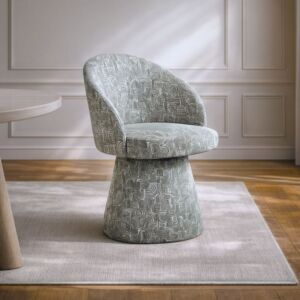 كرسي طعام دوار ايليت - اخضر وابيض