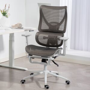 كرسي مكتب بظهر مرتفع قابل للتعديل ليزيس - رمادي