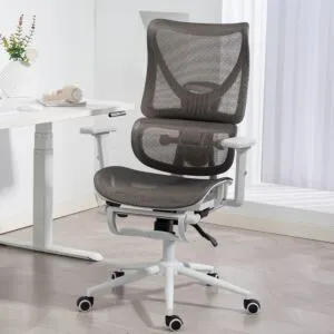 كرسي مكتب بظهر مرتفع قابل للتعديل ليزيس - رمادي