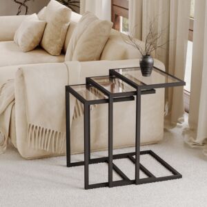 طقم طاولة خدمة متداخل 3 قطع إينو - اسود