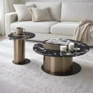  طاولة قهوة كاسا - برونزي واسود