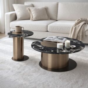  طاولة قهوة كاسا - برونزي واسود