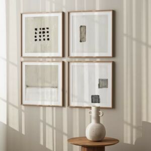 مجموعة لوحات جدارية كنفاس 4 لوحات 60x60 - متعدد الالوان