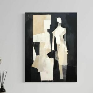 لوحة جدارية فنية بتصميم مودرن 80×100 سم يمين