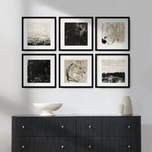 مجموعة لوحات جدارية 6 قطع كارفا 40x40 سم - برواز اسود