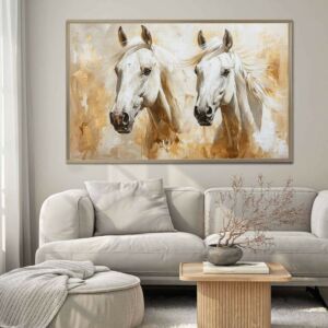 لوحة جدارية فنية - قماش كانفس - جولدن بتلز