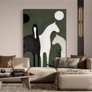 لوحة جدارية تجريدي خيول