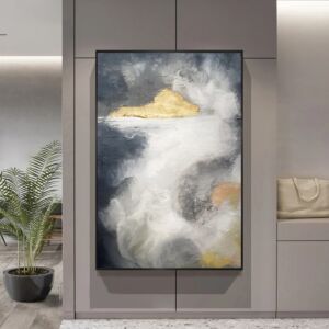 لوحة جدارية تجريدي مودرن موانا - 140X190 سم - برواز اسود