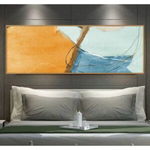 لوحة جدارية كنفاس فن تجريدي ايلا 120x70 سم - برواز اسود