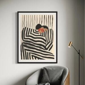 لوحة جدارية اورا برواز اسود 180x100 سم