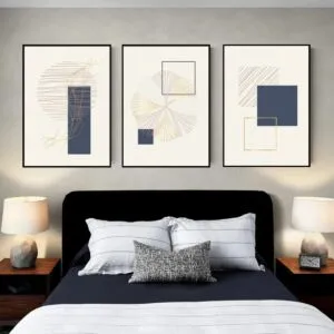 مجموعة لوحات جدارية سوراي برواز ذهبي 90x60 سم