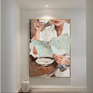 لوحة جدارية مودرن جيرل - مقاس 80x120 سم - برواز شامبين