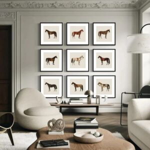 مجموعة لوحات جدارية 9 قطع يداس 40x40 سم - برواز اسود