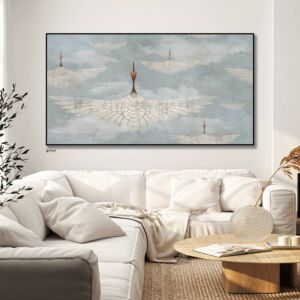 لوحة جدارية فنية تانبير 80x120 سم - برواز اسود