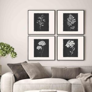 مجموعة لوحات جدارية 4 قطع روتانا 40x40 سم - برواز اسود