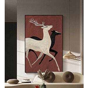 لوحة غزلان باسلوب تجريدي