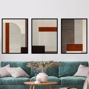 مجموعة لوحات جدارية مودرن برواز اسود 120x80 سم