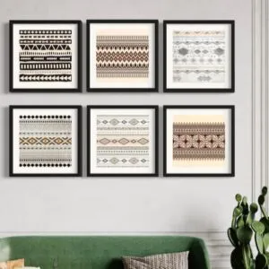 مجموعة لوحات جدارية 6 قطع كانديل 40x40 سم - برواز اسود