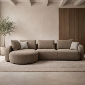 كنب زاوية حرف L أريسا - 3 مقاعد - بني