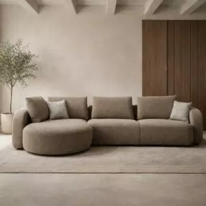 كنب زاوية حرف L أريسا - 3 مقاعد - بني