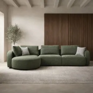 كنب زاوية حرف L أريسا - 3 مقاعد - اخضر