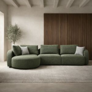 كنب زاوية حرف L أريسا - 3 مقاعد - اخضر