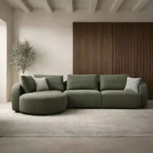 كنب زاوية حرف L أريسا - 3 مقاعد - اخضر