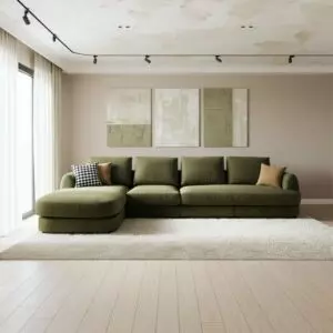 كنب زاوية حرف L أريفين - 4 مقاعد - اخضر