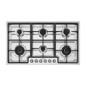 سطح غاز بلت ان سميج 90 سم مدمج 6 عيون مع حوامل - فضي