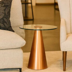 طاولة جانبية من نودي إكسبورتس - نحاسي وشفاف