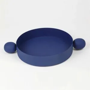 Serving Tray with Spherical Handles - Blue