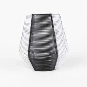 حامل شموع صغير من ميموسا - اسود