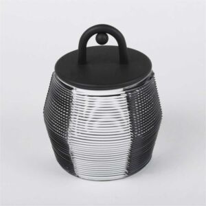 علبة بغطاء معدني وسط من ميموسا - اسود