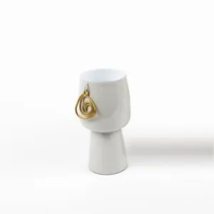 Small Serving Bowl in Vibrant - Gray and Gold