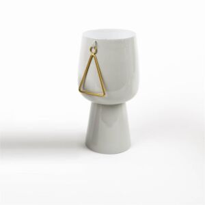 وعاء تقديم حجم كبير من أزهى - رمادي وذهبي