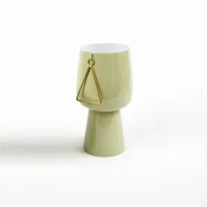 Large Serving Bowl in Vibrant Green and Gold