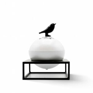 مبخرة معدنية من لونا - اسود وأبيض