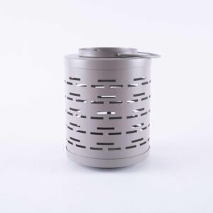 حامل شموع تصميم فانوس كبير - رصاصي