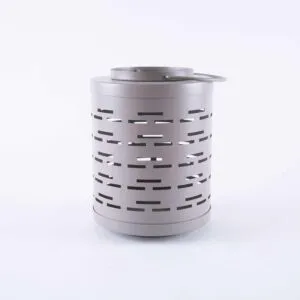 حامل شموع تصميم فانوس كبير - رصاصي